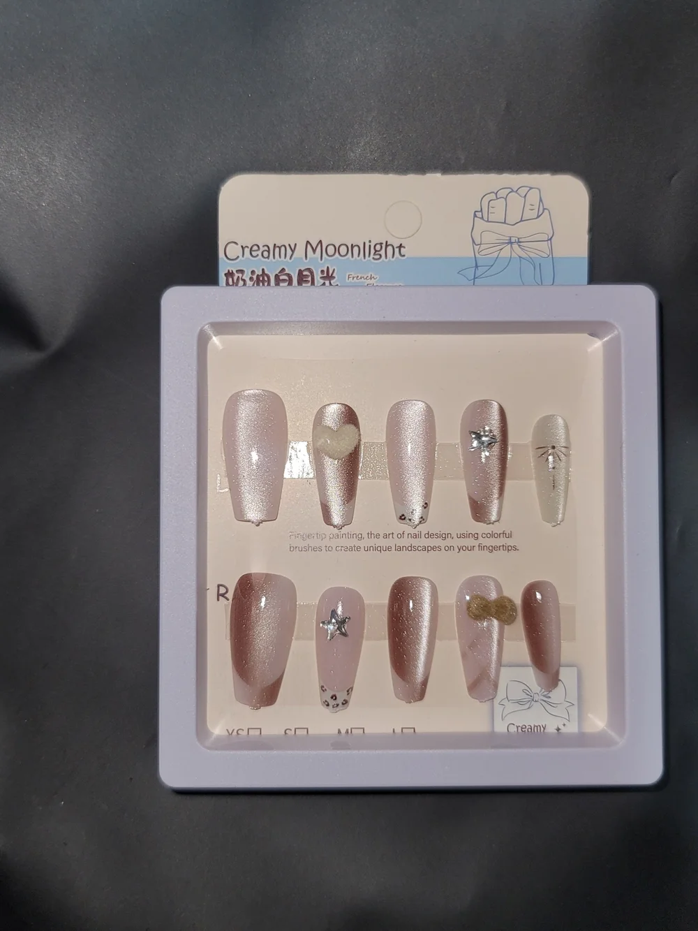Press On Nail Set Of 6 Desing - Pink & Nude Artificial Nails